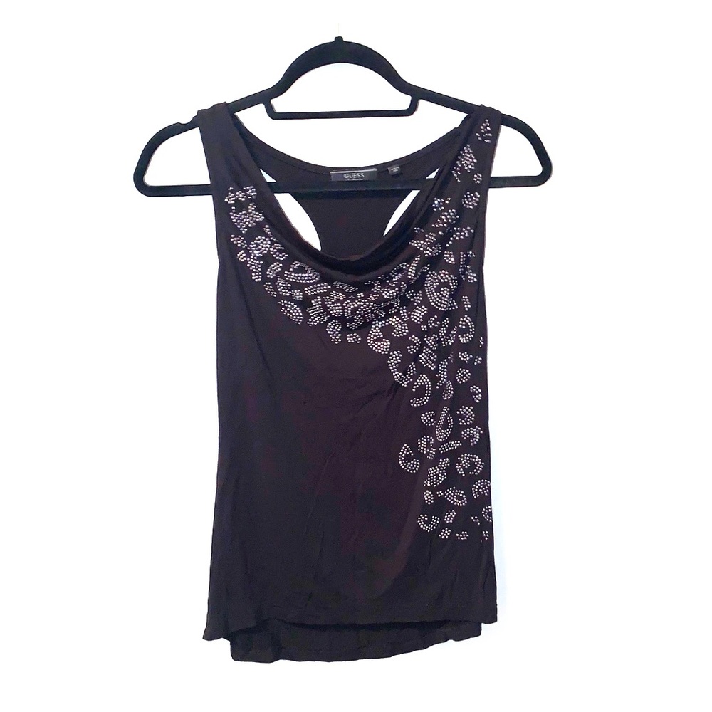 Cowl neck, embellished tank by Guess